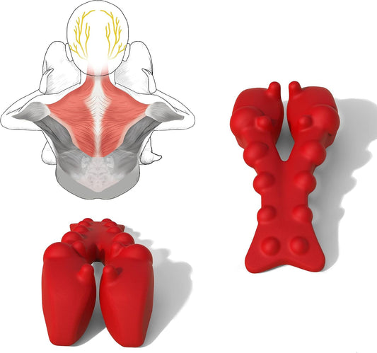 Trapezius Massager, Neck, Shoulder & Upper Back Pain Relief Manual Massager – Trigger Point Tool for Trapezius Tightness, Tension Headaches, Tech-Neck, and Suboccipital Release