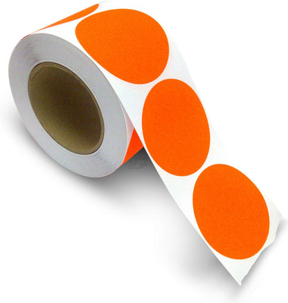 Blank Color Coding Stickers, Writable Surface â€“ 500 Permanent Labels per Roll (Yellow Fluorescent, 1.5" Circle)