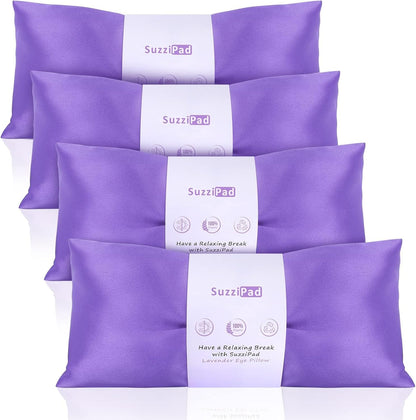 SuzziPad Hot & Cold Lavender Eye Pillow for Relaxing, Sapphire, 4 Packs | Washable Weighted Yoga Eye Mask For Meditation, Dry Eye Soothing & Sleep; Blocks Light, Soothes Migraines & Ocular Discomfort