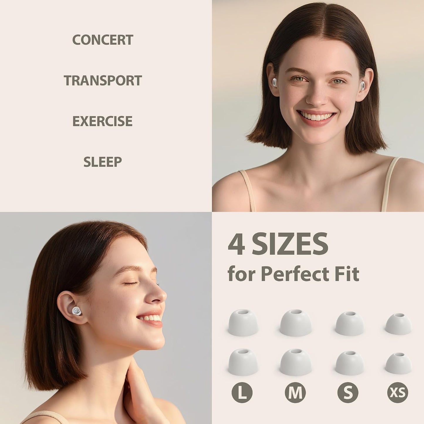 Reusable Sleep Noise-Canceling Earplugs, High-Fidelity Hearing Protection Earplugs, Ideal for Concerts, Travel, Library, Sleep, and Deep Focus Work | 20-35dB Noise Reduction(White)