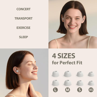 Reusable Sleep Noise-Canceling Earplugs, High-Fidelity Hearing Protection Earplugs, Ideal for Concerts, Travel, Library, Sleep, and Deep Focus Work | 20-35dB Noise Reduction(White)