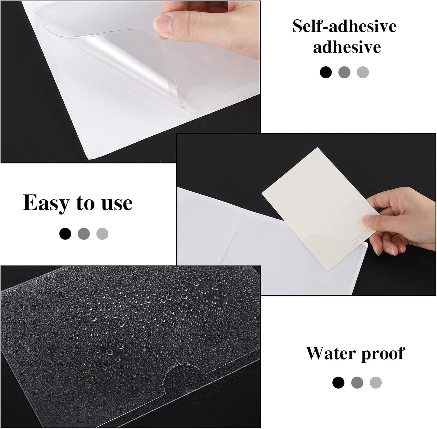 36 Pack 3" x 5" Adhesive Index Card Holders Clear PVC Label Holders | Top-loading label pockets, removable adhesive, clear PVC, for bins, shelves, totes, library and office use