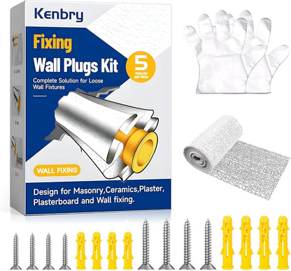Kenbry Drywall Anchor Repair Kit,1.96' x 39.37' Patch Easy Cut for Fast Loose Anchors Fix, No Need to Redrill or Fill, Ideal for Most of Surfaces