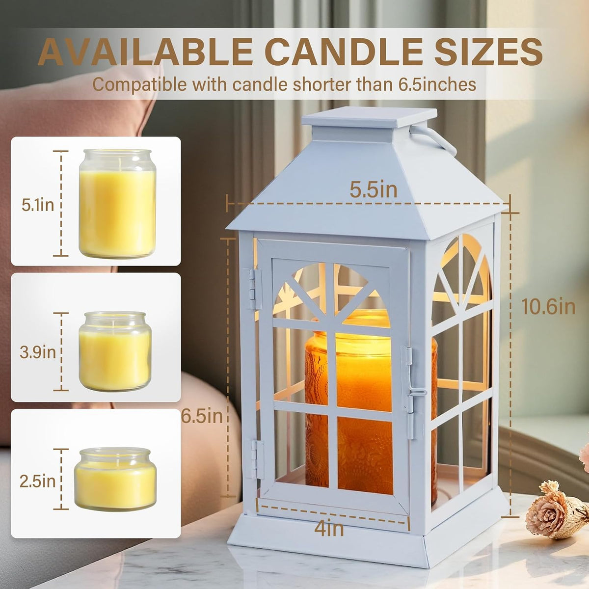 Candle Warmer Lamp with Timer, Farmhouse Rustic Lantern