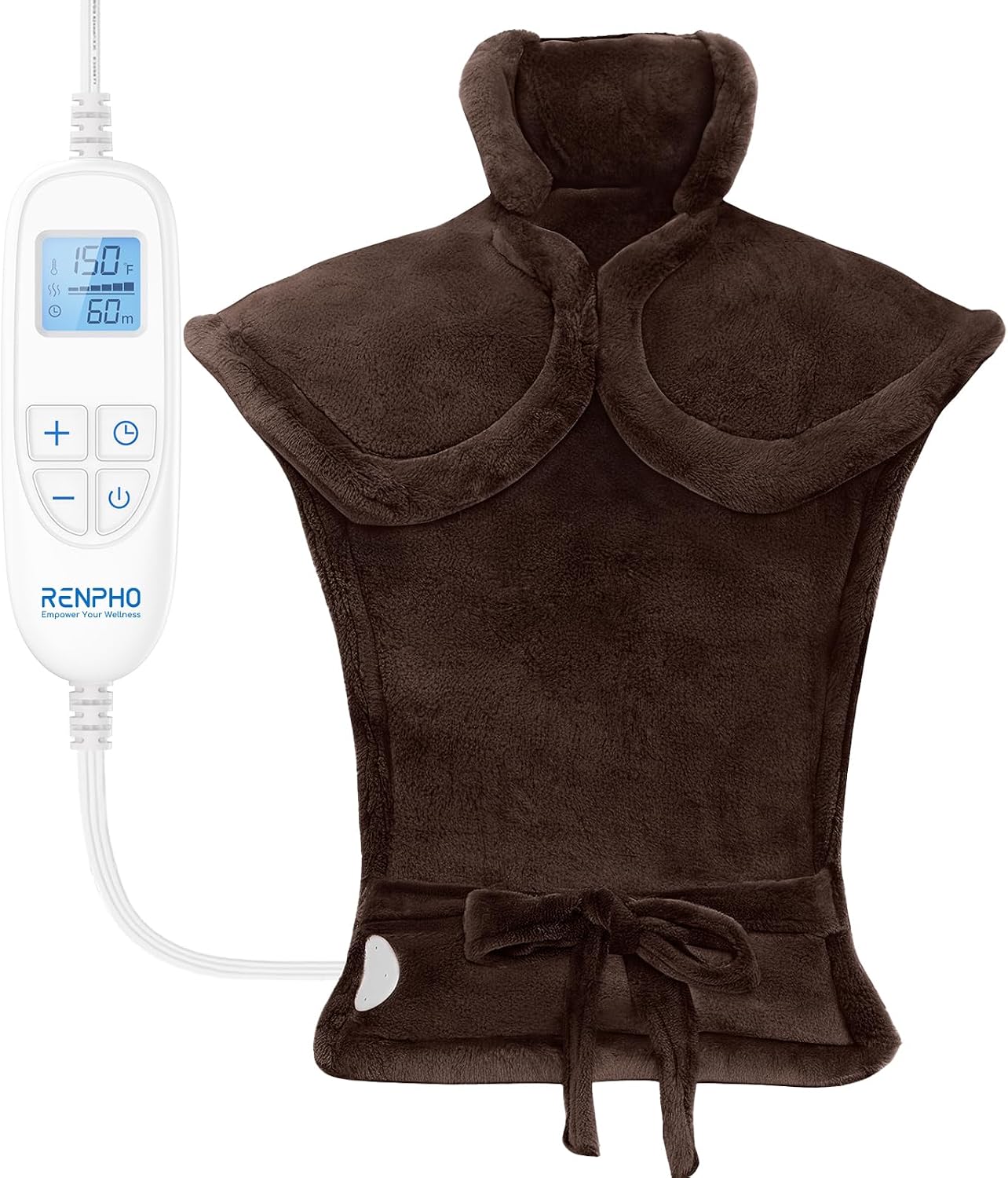 RENPHO Electric Heating Pad - 6 Heat Levels for Neck Shoulder and Back, Birthday Gifts for Women Men Mom Dad, Weighted Pad for Snug Fit, ETL Safety Certified, FSA Eligible, 24"x33" Gray