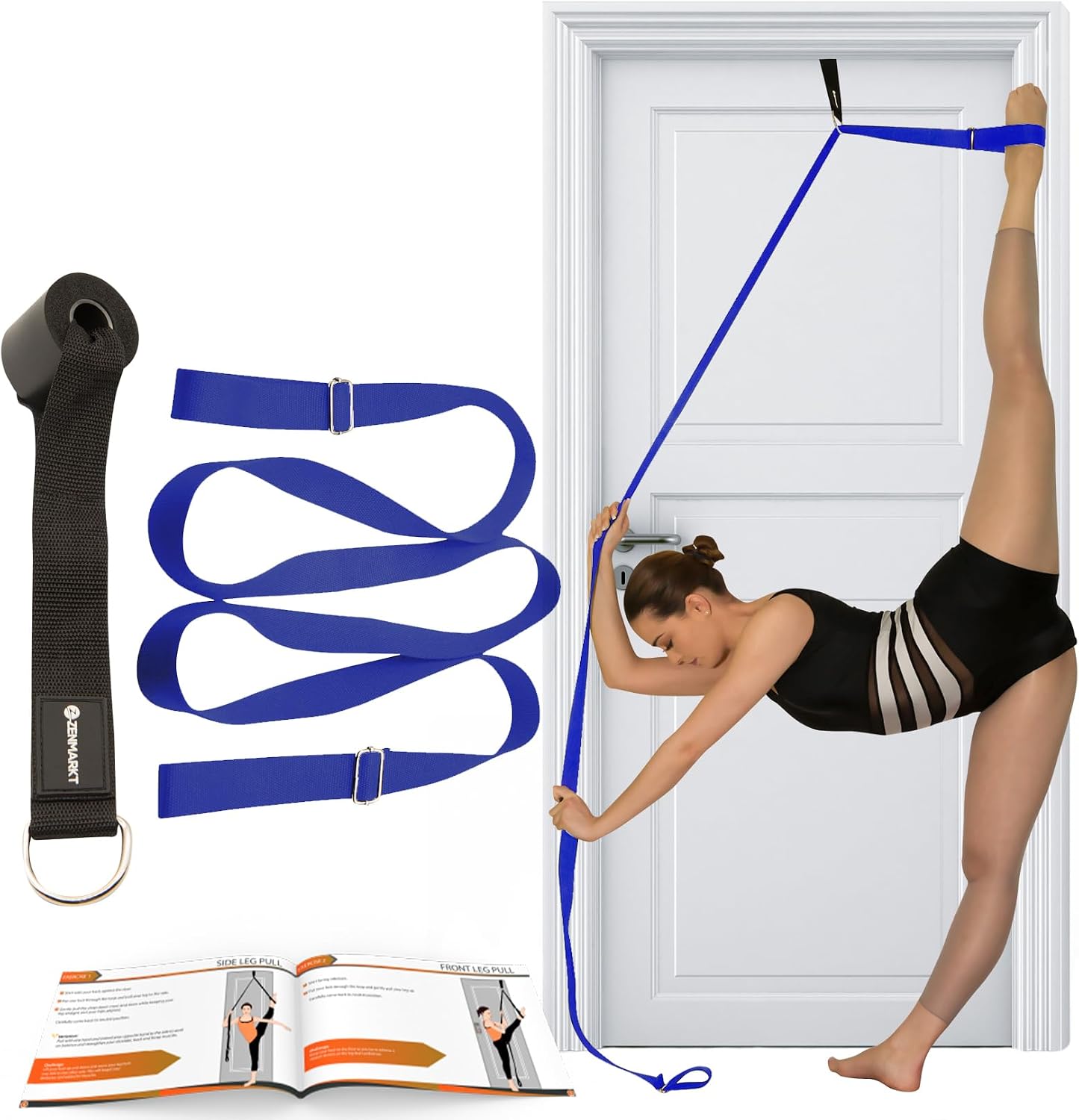 Stretching Strap with Door Anchor for Splits and Flexibility Training | Improve Leg Flexibility at Home, Ideal for Ballet, Dance, Cheerleading, Yoga, Pole Dance and Gymnastics