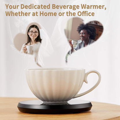 Coffee Mug Warmer for Desk 8H Auto Shut Off, Smart Coffee Cup Warmer with 2 Temperature Setting, Electric Mug Warmer Plate for Coffee, Milk, Tea (Black Rose)