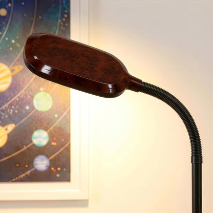 Brightech Litespan - Bright LED Floor Reading Lamp for Over Chair Crafts and Reading, Esthetician Light for Lash Extensions, Gooseneck Adjustable Standing Lamp for Living Room, Bedroom, Office - Black