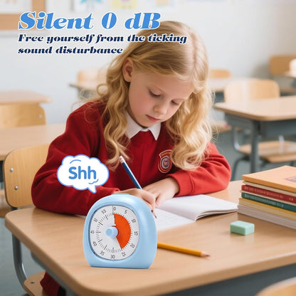 60-Minute Visual Timer for Kids, Rechargeable No-Ticking Countdown Timer for Kids and Adults, Focus Tool for ADHD & Autism, Visual Timer for Classroom,Kitchen, Office and Routines