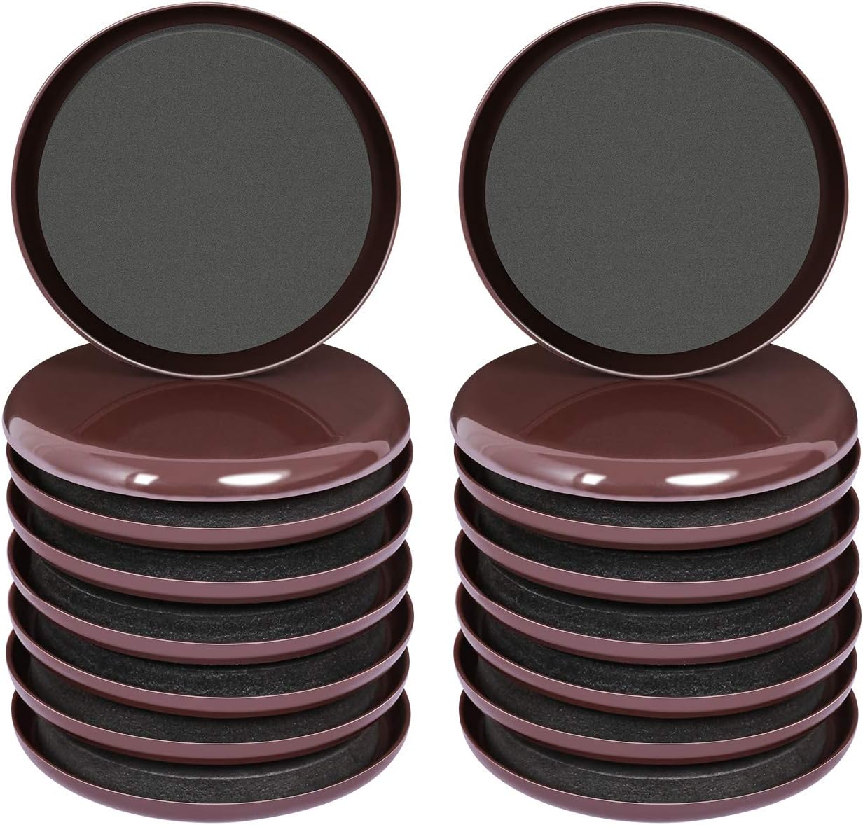 Ezprotekt Large Furniture Sliders for Carpet and Hardwood Floors, 8 Pack 9-1/2" x 5-3/4" Reusable Oval Heavy Duty Furniture Moving Pads, 4 Pcs Hard Floor Felt Sliders+4 Pcs Carpet Sliders (Beige)
