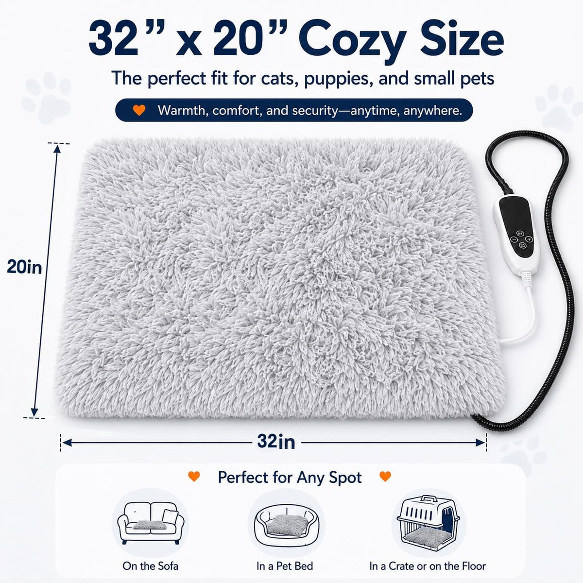 GOLOPET Cat Heating Pad with Normally Open Function，UL Dual Certification