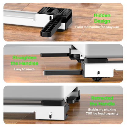 Appliance Rollers Heavy Duty,20''-32''in Extendable Appliance Sliders,Liftable Anti Slip Mobile Washing Machine Base,Easily Move Washer and Dryer Machines,Refrigerators,Furniture-Black