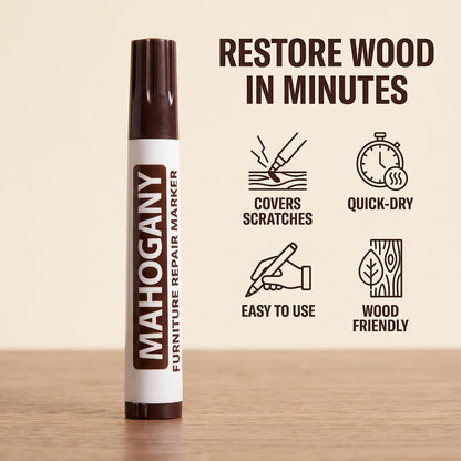 2Pcs Brown Furniture Repair Wood Cabinet Floor Touch Up Markers Scratch Filler Remover - Mahogany,Wood Polish and Care