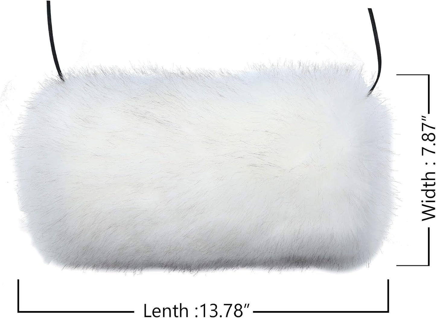 LA CARRIE Faux Fur Hand Muffs Women Winter Warmer Fuzzy Pouch Furry Plush Muffler Wedding Girl Kids Elegant Luxury Chic
