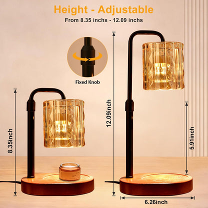 Candle Warmer Lamp with Timer & Dimmer, Birthday Gifts for Women Mom, 4-Level Dimmable Flower Heat Lamp for Jar Candles, Adjustable Height, House Warming Gifts, Home Decor (Purple