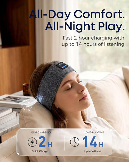 Sleep Headphones Headband, Bluetooth 5.4 Sleeping Headphones for Side Sleepers, Wireless Headband Headphones with Ultra-Thin Stereo Speakers for Sports, Workout, Travel, Meditation