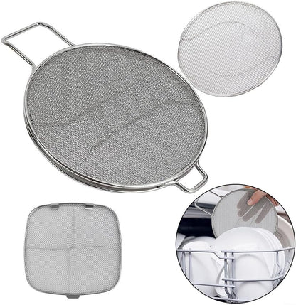 Splatter Screen For Cooking, Stainless Steel Double Layer Splatter Screen For Frying Pan, Grease Guard Oil for splash Guard Fryer Accessory Mesh Splatter Guard For IG600, IG601, And IG651(square)