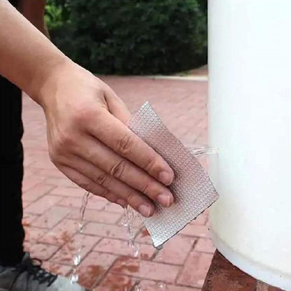 ADHES Butyl Tape Waterproof Tape, 2in x 16ft Aluminum Foil Tape | Butyl Sealant Tape for RV Repair,Window,Boat, Pipe Sealing, Glass & EDPM Rubber Roof Patching(Model:RAY100-2,Glue Color:Gray)