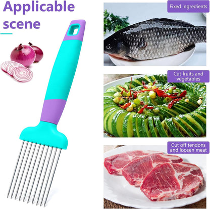 Onion Slicer Thin-Egg Chopperonion Onion Holder For Slicing,Avocado Slicer Tool Blooming Onion Cutter Kit,Tomato Slicers For Home Use Cool Kitchen Gadgets 2024 (Black(No handle))