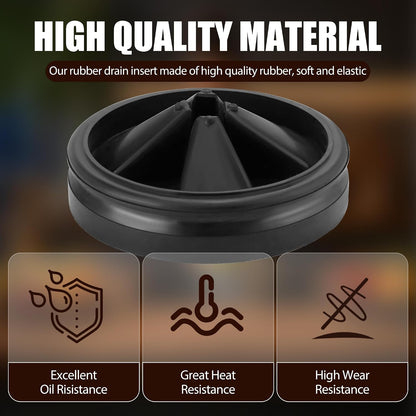 3 3/8" Garbage Disposal Splash Guard Replacement for InSinkErator Evolution | QCB-AM rubber Drain Insert, Sink Baffle, Garbage Disposer Accessories, Upgraded Removable Quiet Collar Drain Plugs, Black