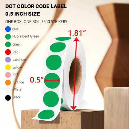 1/2 Inch Round Sticker,4 Rolls 2000Pcs Small Dot Stickers Color-Code Dots | Red+Yellow+Blue+Green 1.3cm Small Stickers Round Color Coding Circle Dots Stickers, Roll Dot Sticker Label for Office Home