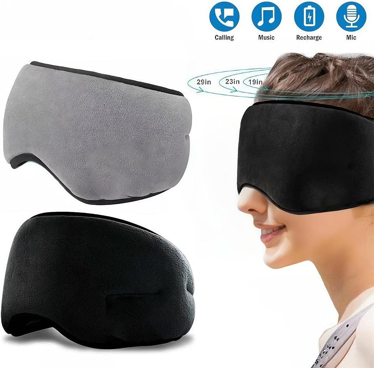 Wireless Bluetooth Sports Headband Headphones Ultra-Thin HD Stereo Perfect for Sleeping Workout Jogging Yoga Insomnia Grey Air Travel Meditation