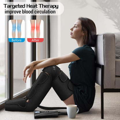 Fathers Day Dad Gifts for Husband, Men, Mom, Wife, Women, Her Him, Mothers Day, Christmas, Valentines Day Air Compression Massager with Heat for Comprehensive Leg and Foot Therapy, Helpful for Relax
