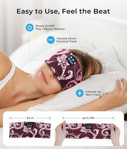 LOVE EYE Wireless Bluetooth 5.4 Sleep Headband Headphones for Side Sleeper