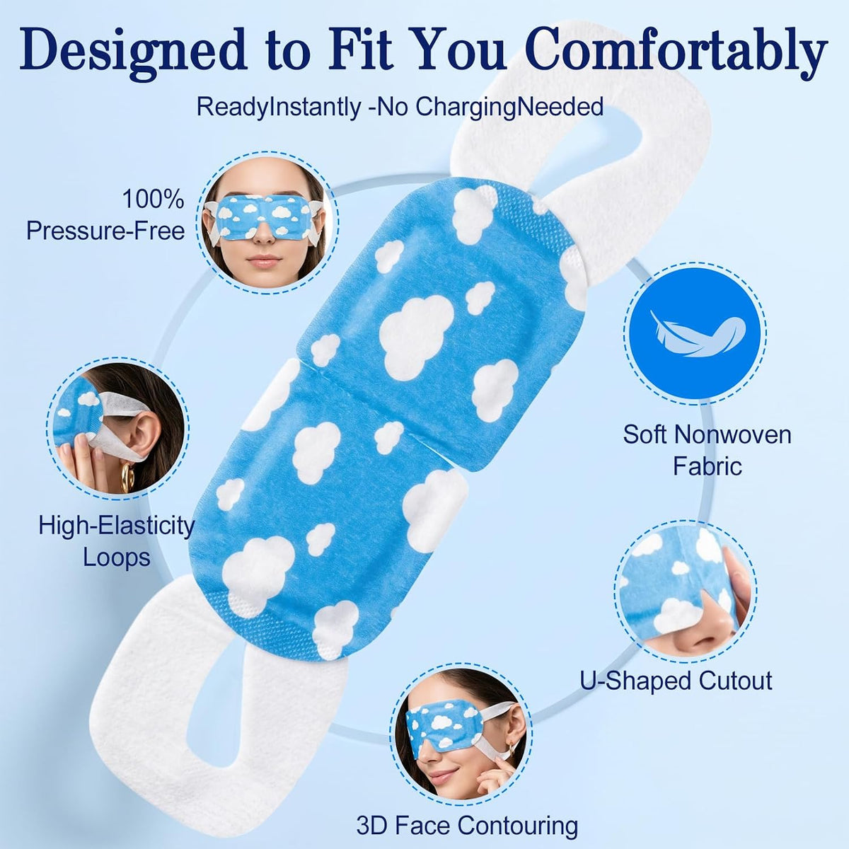 20 Pack Steam Eye Mask, Heated Eye Mask, Warm Compress for Eyes Unscented