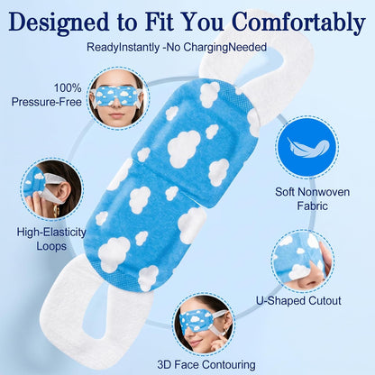 20 Pack Steam Eye Mask, Heated Eye Mask, Warm Compress for Eyes Unscented