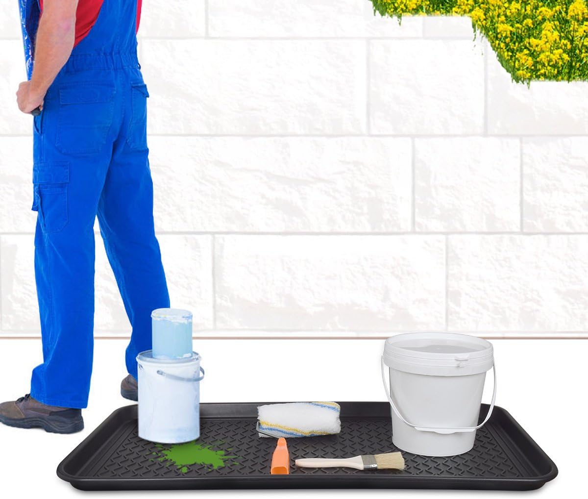 Multi-Purpose Boot Tray Mat,Dog Bowl Tray,Waterproof for Indoor and Outdoor Floor Protection