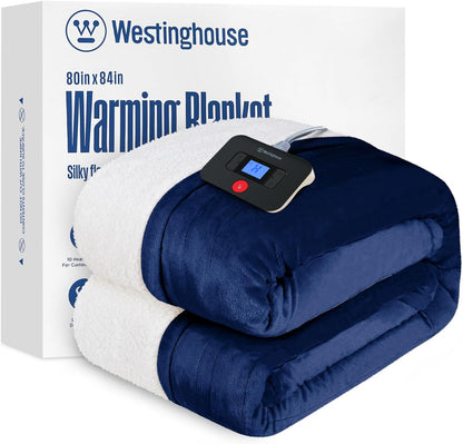 Westinghouse Heated Throw Blanket, 50"x60", Charcoal, ETL Certified