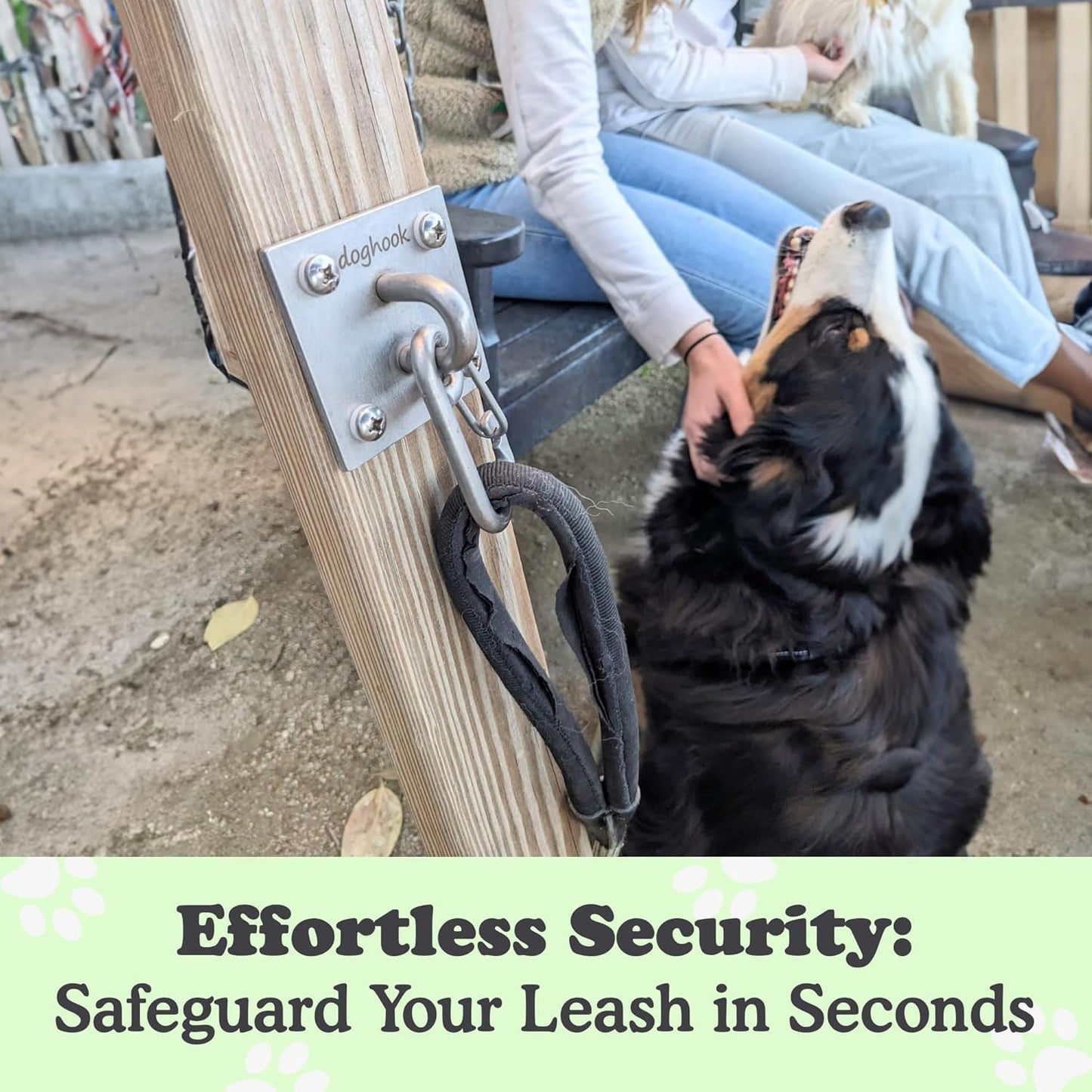 Canine Hitch- Secure Dog Leash Parking Indoor- Outdoor Wall Hook with Clip - Tie Out Stainless Steel - Practical Lead Management for Home & Business