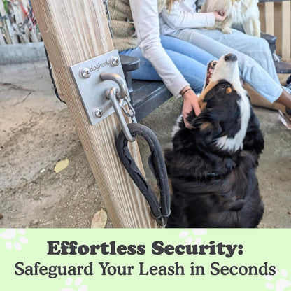 Canine Hitch- Secure Dog Leash Parking Indoor- Outdoor Wall Hook with Clip - Tie Out Stainless Steel - Practical Lead Management for Home & Business