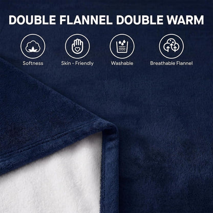 Sealy Electric Blanket Throw 50×60, Flannel to Sherpa, Charcoal