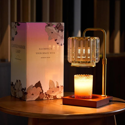 IN HAPPY Purple Candle Warmer Lamp with Timer & Dimmer, Gifts for Women, Housewarming Gifts for New Home, Adjustable Height Candle Warmer Lamp with 2 Bulbs for Jar Candles, Bedroom Home Decor