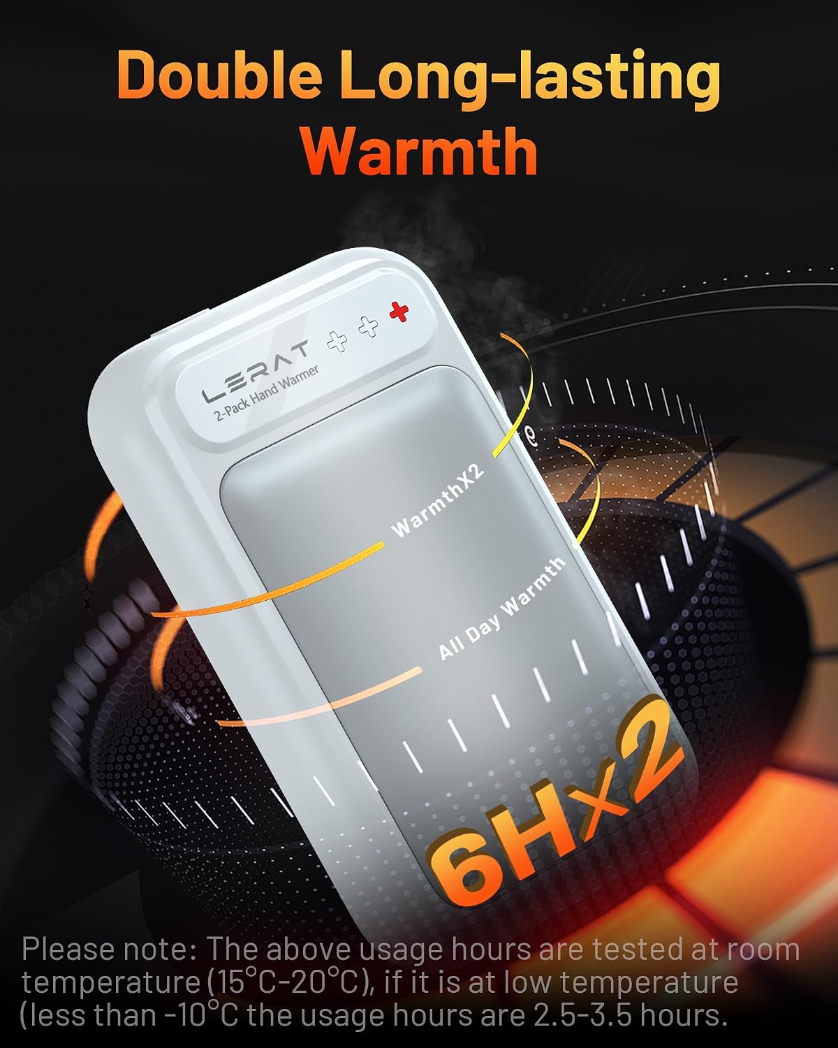 Hand Warmers Rechargeable 2 Pack, Electric Hand Warmers, Fast Heating, Portable Pocket Heater, 2 in 1 Quick Charge Hand Warmer for Outdoor Indoor, Warmer Gift for Christmas, Golf, Camping