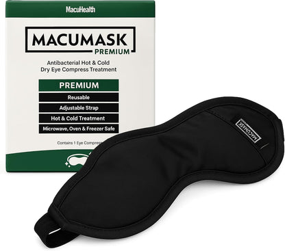 MacuHealth MacuMask Essential Moist Heat Eye Compress SterilEyes Technology | Adjustable fit system, Dual temperature application, Even heat distribution, Travel-friendly design, Comfort-focused wear