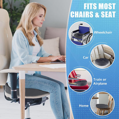BlissTrends Donut Pillow Seat Cushion, Memory Foam Lifting Cushions(Black) | Donut Chair Cushions for Postpartum Pregnancy & Hemorrhoids,Tailbone Pain Relief Cushion for Office&Home Chairs