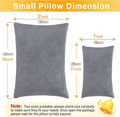 1 MIDDLE ONE 2 Pack Small Pillow, Memory Foam Mini Pillow 11 X 7 Inches for Travel, Sleeping, Nap and Neck, Knee, Lumbar Support, Tiny Cushion for Pet, Dogs (Grey)