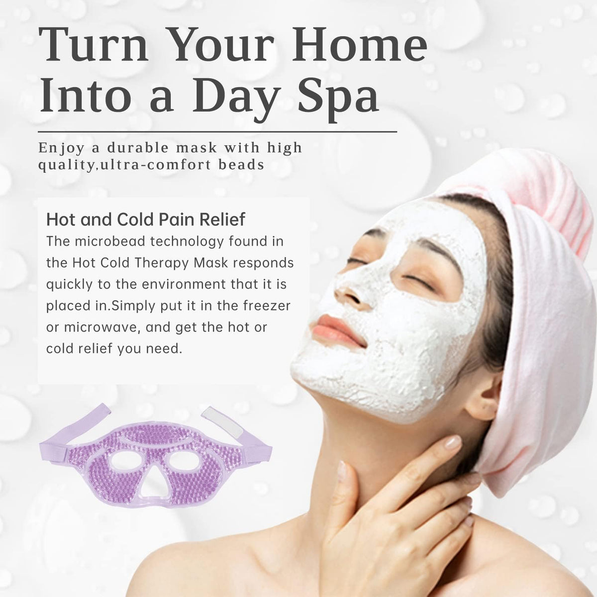 Ice Face Eye Mask for Woman Man,Hot or Cold Gel Face Ice Mask Reusable