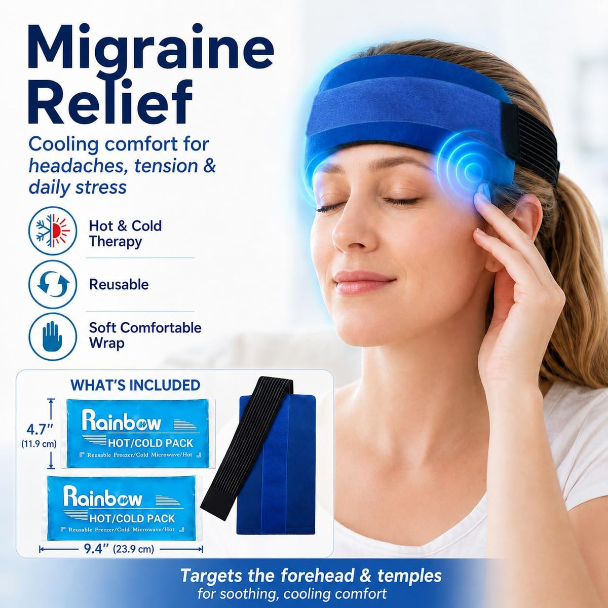 Ice Packs for Injuries Reusable Gel - Hot Cold Gel Ice Pack for Injury, Pain Relief, Rehabilitation - Flexible Ice Packs for Knee, Shoulder, Back, Neck, Wrist - 4.7" x 12.2"