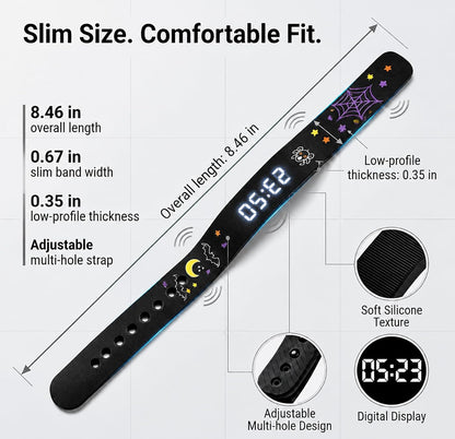 Vibrating Alarm Wristband Clock for Heavy Sleepers Wake Band Wrist Watch Silent Vibration Bracelet Loud Adults Strike Deaf People Despertar with that Won't Partner Extremely Deep