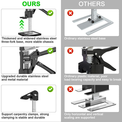 2Pcs Metal Labor Saving Arm Jack, Hand Furniture Lifter Tool, Furniture Jack, 440LBS Capacity Precise Control Slow/Fast Descent for Lifting Door Furniture, Window, Wall Tile Positioning