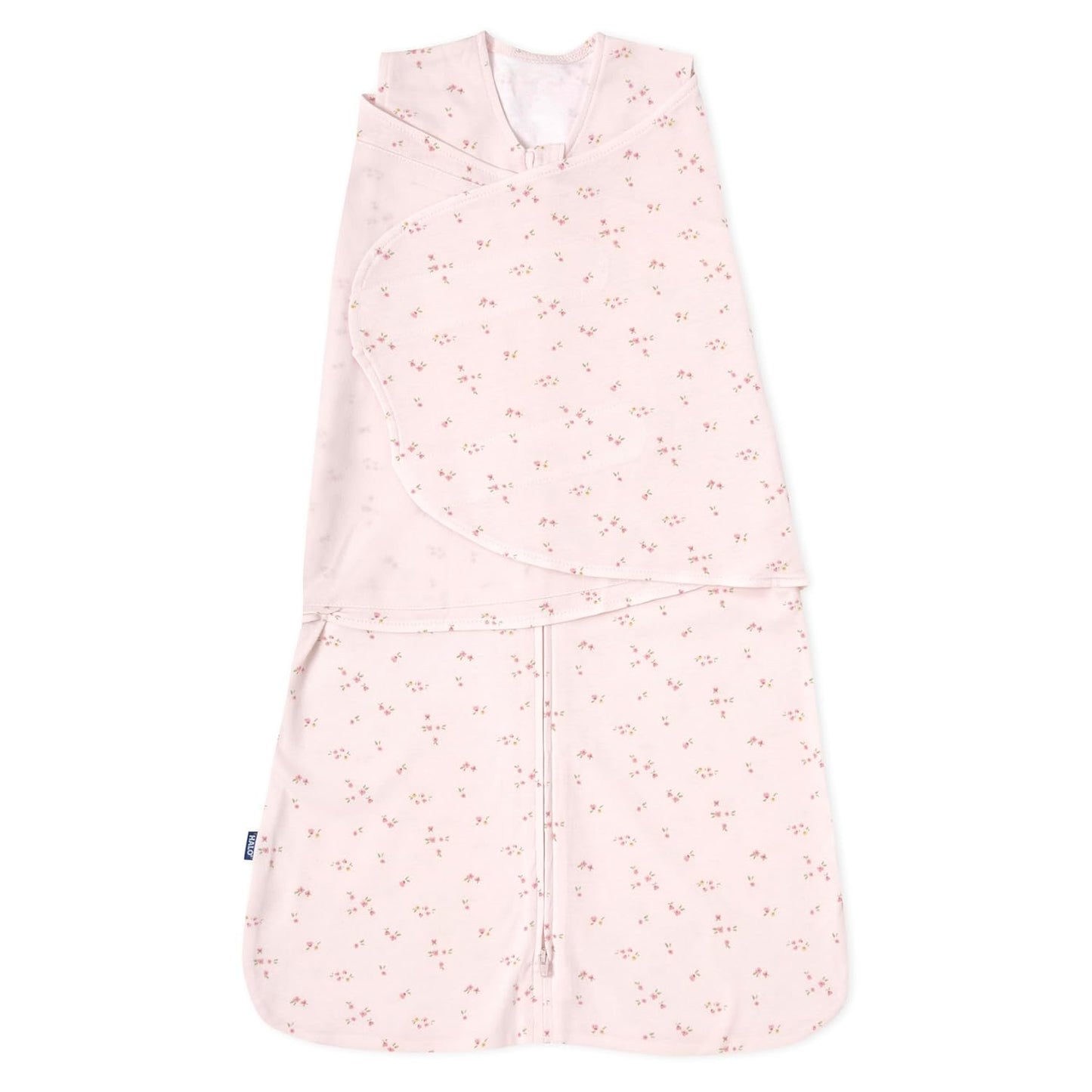 HALO 100% Cotton Sleepsack Swaddle, 3-Way Adjustable Wearable Blanket, TOG 1.5, Pink Floral, Newborn, 0-3 Months - Colors B
