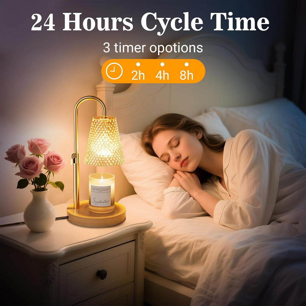 hyrion Candle Warmer Lamp with Timer, Gifts Adjustable Height Candle Lamp