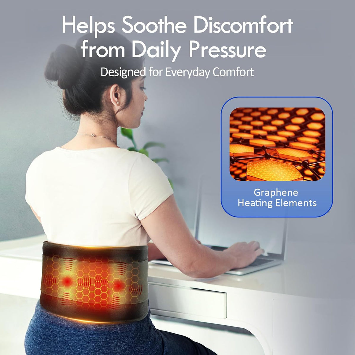 Comfytemp Cordless Portable Heating Pad with Massager for Lower Back FSA