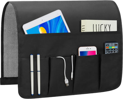 Remote Control Holder for Armchair Caddy，TV Remote Holder Over Chair Arm | Oxford Non-slip Couch Organizer, Arm Chair Caddy for Recliner With 5 Pockets for Key Glasses Phone Magazine