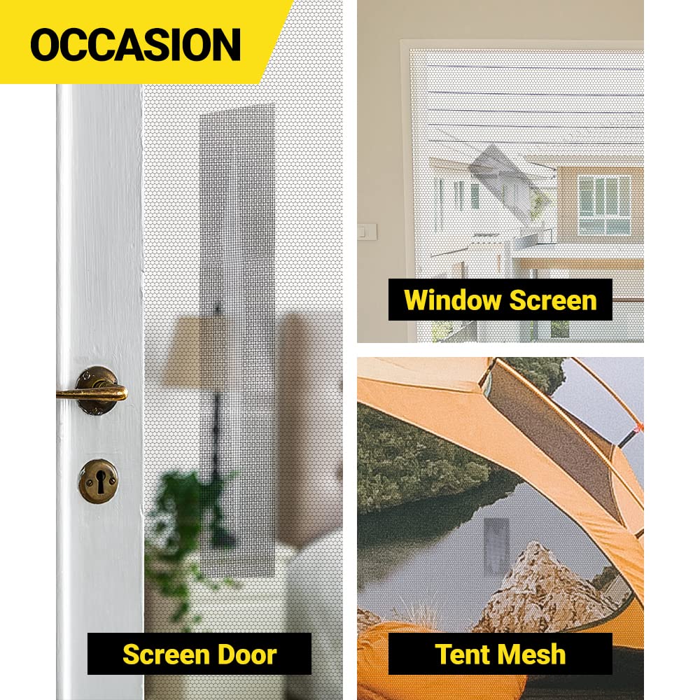 TORTO9 Window Screen Repair Kit, 3-Layer Strong Adhesive & Waterproof Tape Fiberglass Covering mesh (Gray, 2 Inch x 6.5 FT)