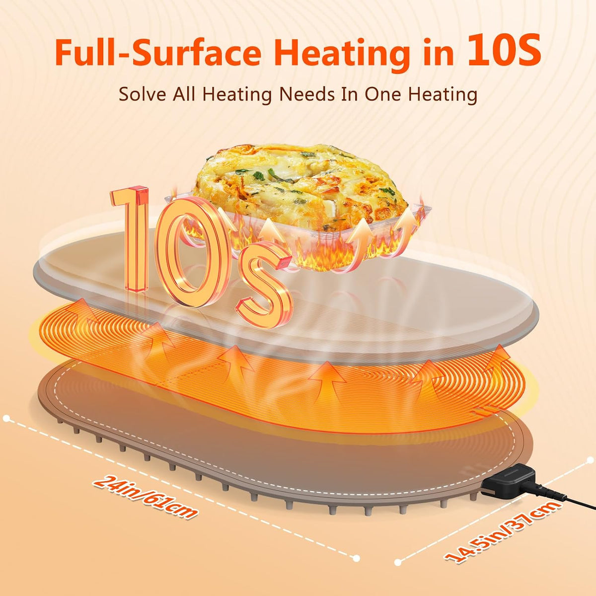 seenlast Warming Mat for Food with Adjustable Temperature Timer,10S Fast Heating Silicone Food Warmers for Parties Buffet and Home Daily,Food Warming Mat with Insulating Pad Raised Feet Protects Table